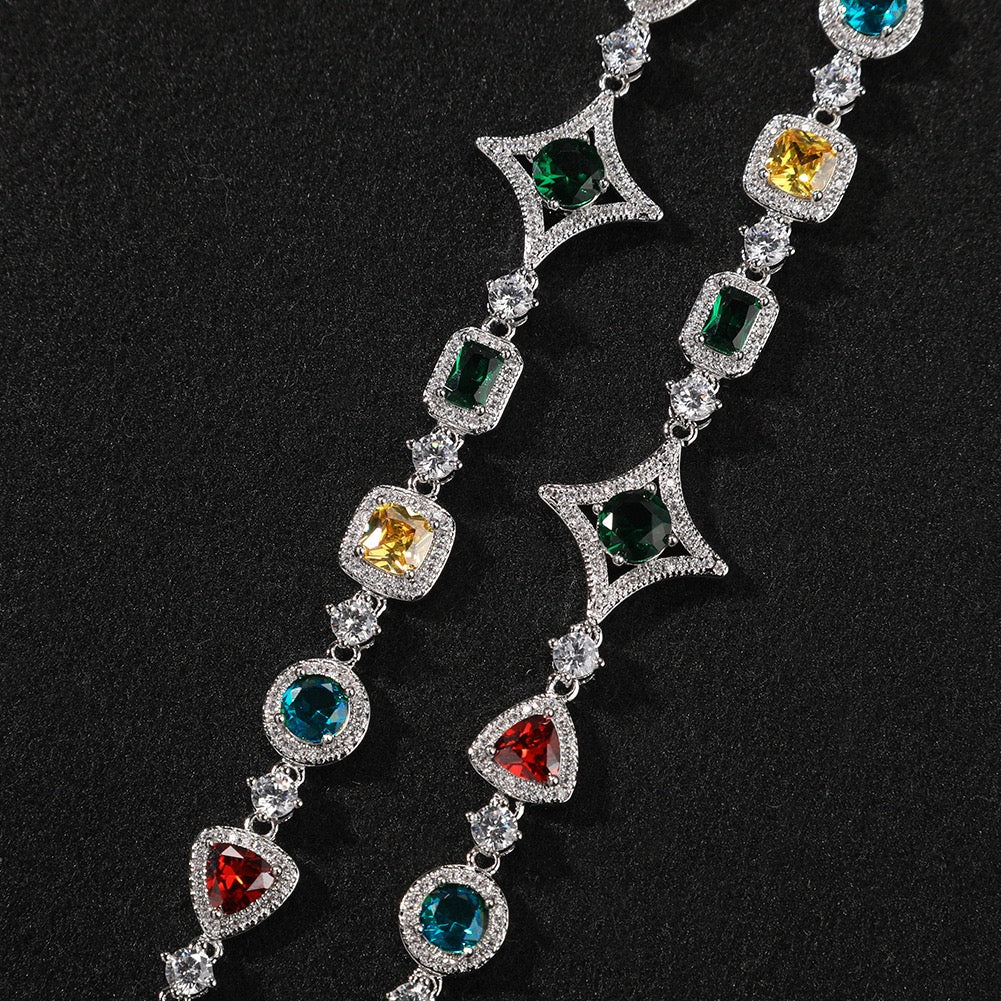 Iced Geometric Color Stone jewelry detail view 14