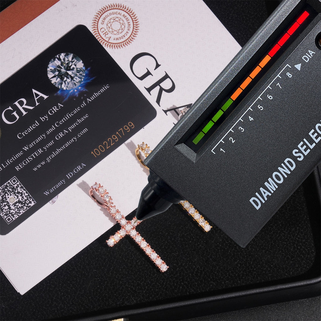 3mm Moissanite Cross Pendant