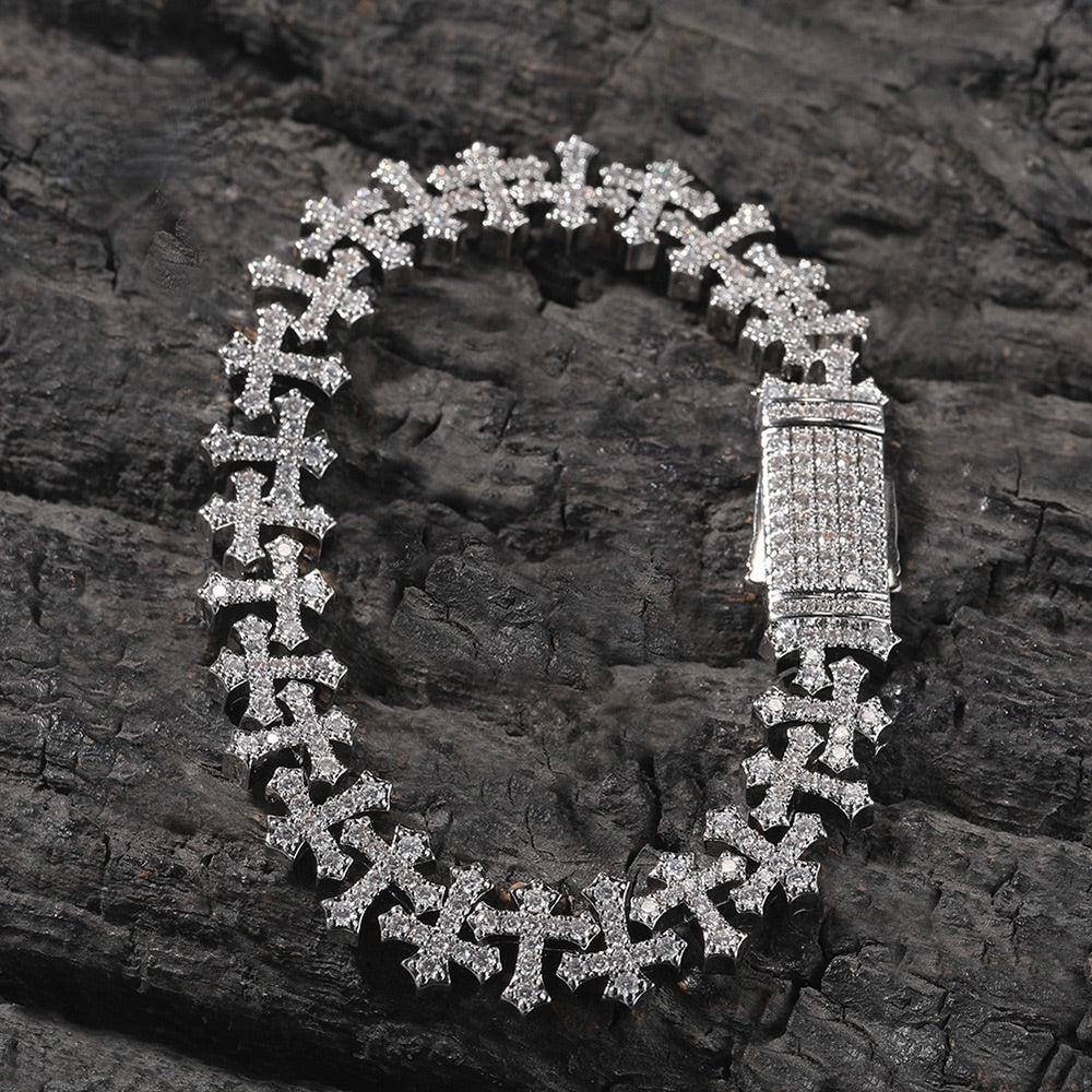 11.5mm Iced Out Cross Cuban Chain