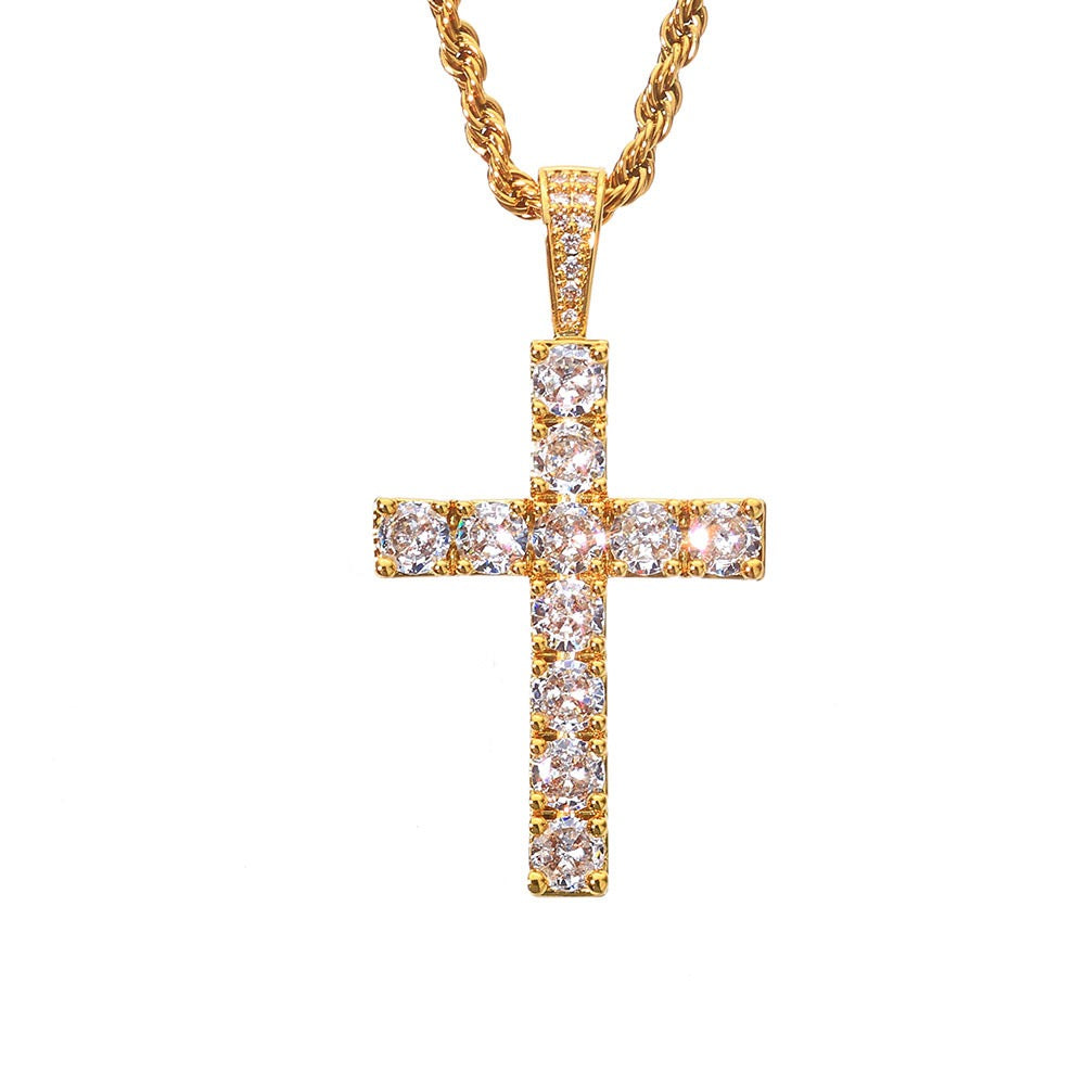 Iced Out Large Cross Pendant- Miles Jewellery