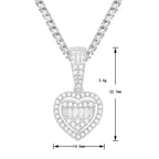moissanite heart pendant size measurement
