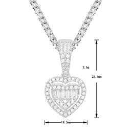 moissanite heart pendant size measurement
