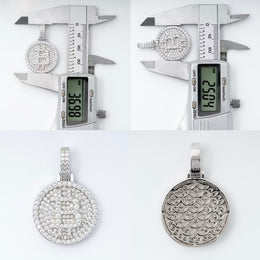 Moissanite Bitcoin Pendant 925 Sterling Silver — product image 7