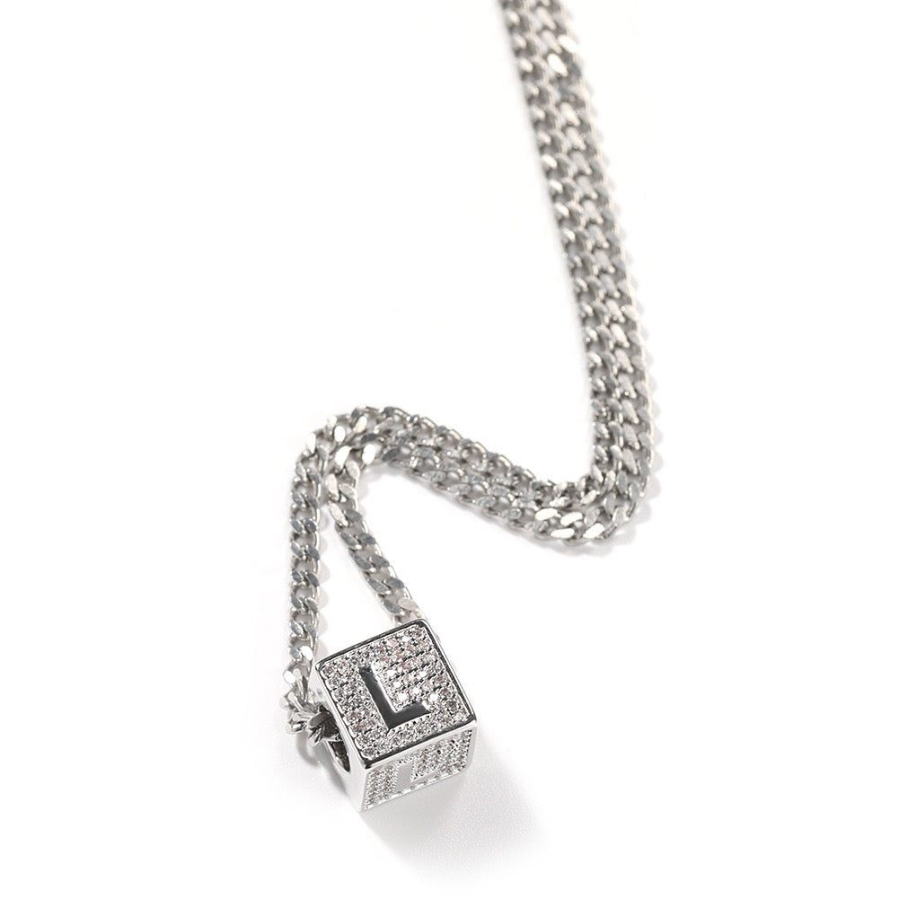 Iced Alphabet Block Pendant