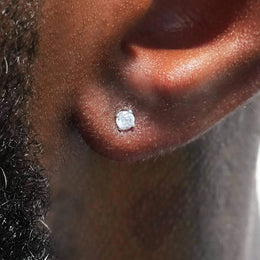 3mm Round Cut Diamond Stud Earring in White Gold