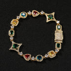Iced Geometric Color Stone Chain