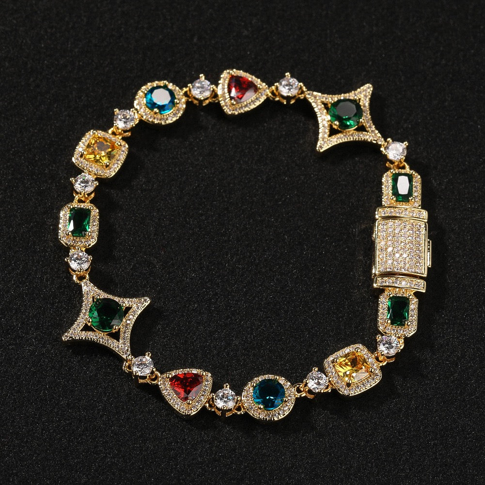 Iced Geometric Color Stone bracelet product view 12