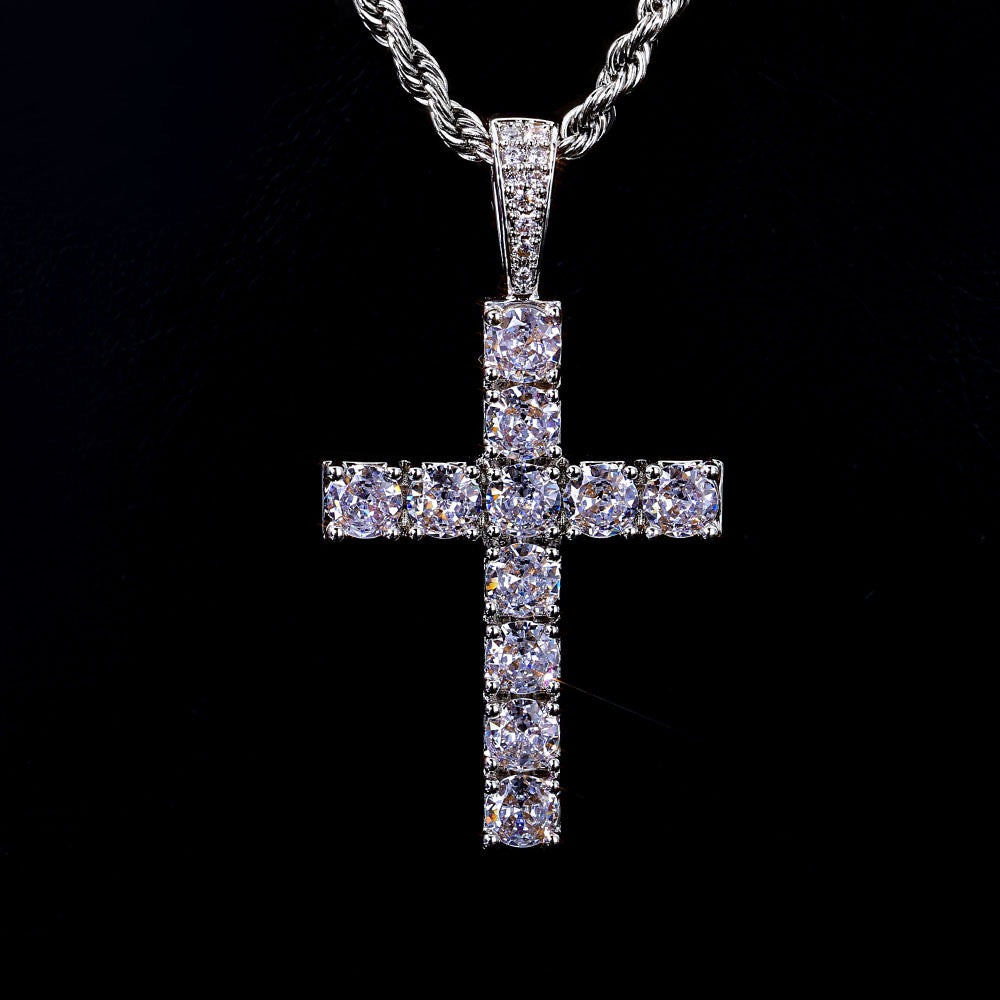 Iced Out Large Cross Pendant- Miles Jewellery