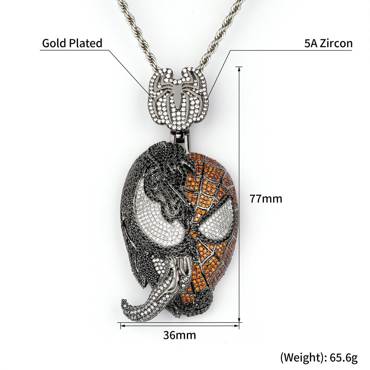 Iced Spider Split-Face Pendant