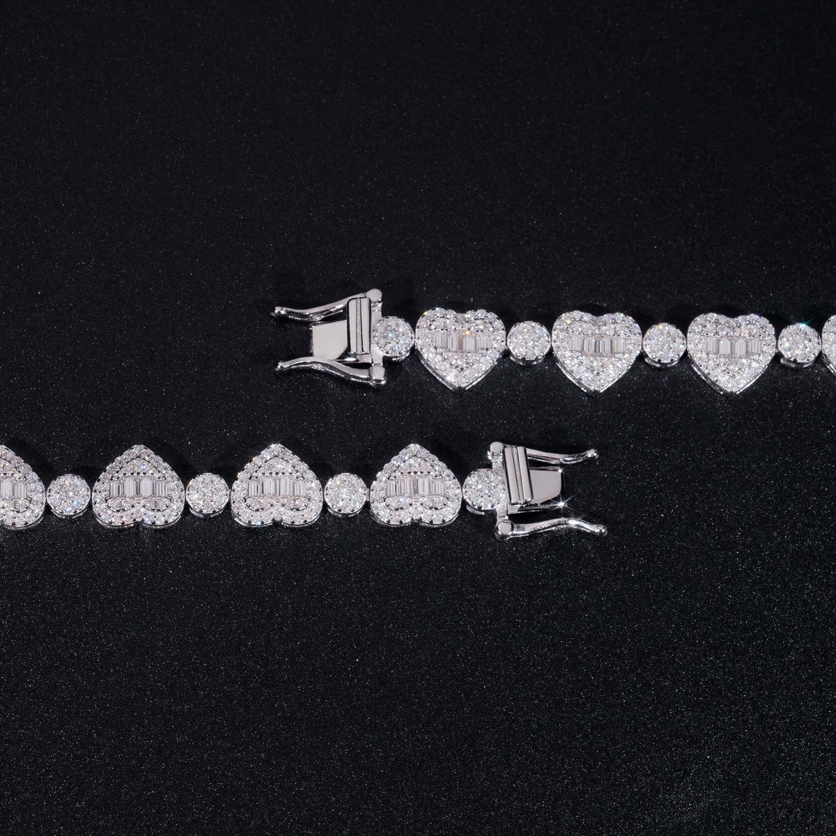 8.5mm Moissanite Heart Link Tennis Chain
