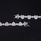 8.5mm Moissanite Heart Link Tennis Chain