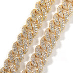 18mm Iced Box Clasp Cuban Chain Necklace