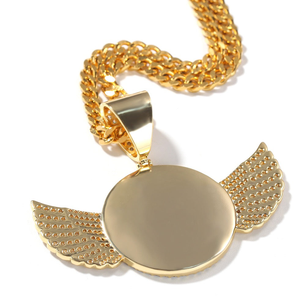 Custom Winged Photo Pendant