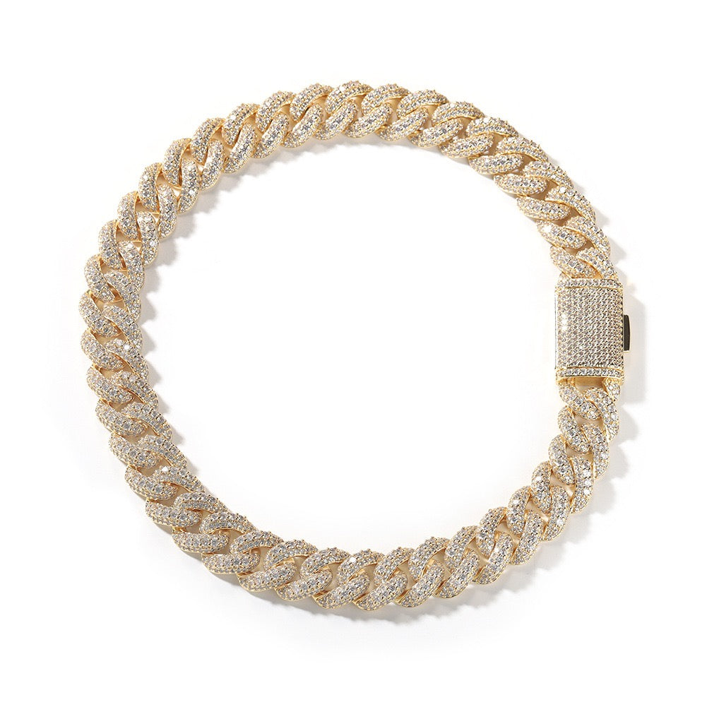18mm Iced Box Clasp Cuban Chain Necklace