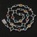 Iced Geometric Color Stone Chain