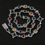 Iced Geometric Color Stone Chain