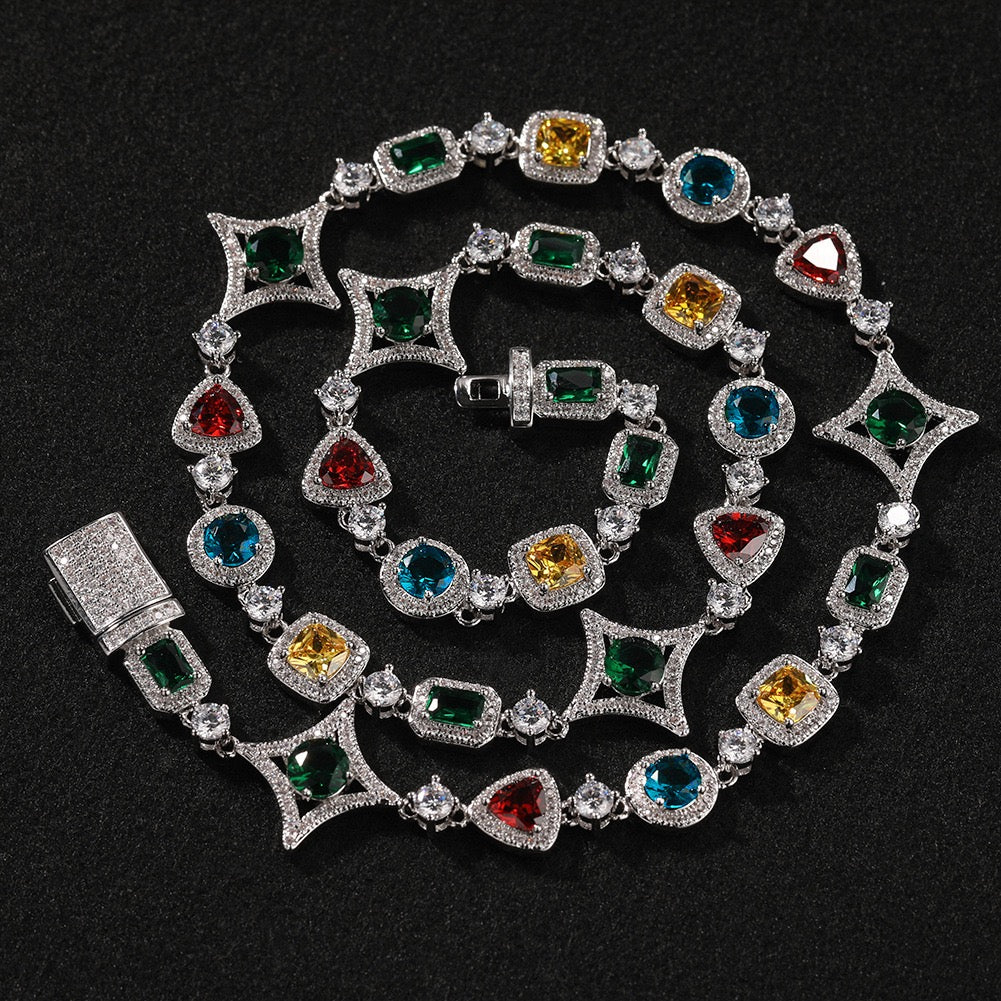 Iced Geometric Color Stone jewelry detail view 5