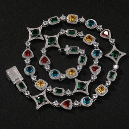 Iced Geometric Color Stone jewelry detail view 5