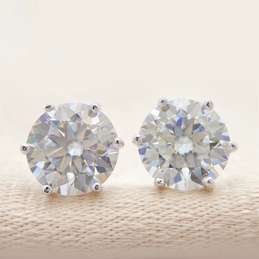 VVS1 D Color Moissanite Stud Earrings - Screw Back- Miles Jewellery
