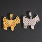 Iced Moissanite Goat Pendant – 925 Sterling Silver