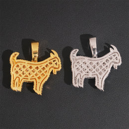 Iced Moissanite Goat Pendant – 925 Sterling Silver — product image 5