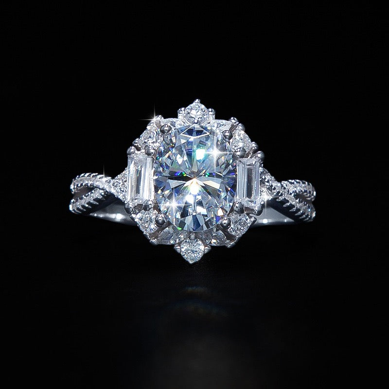 2 Carat Moissanite Engagement Ring- Miles Jewellery