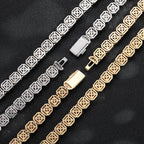 Close-up of 10/12mm Iced Out Halo Tennis Chain clasp detail - Miles Jewellery