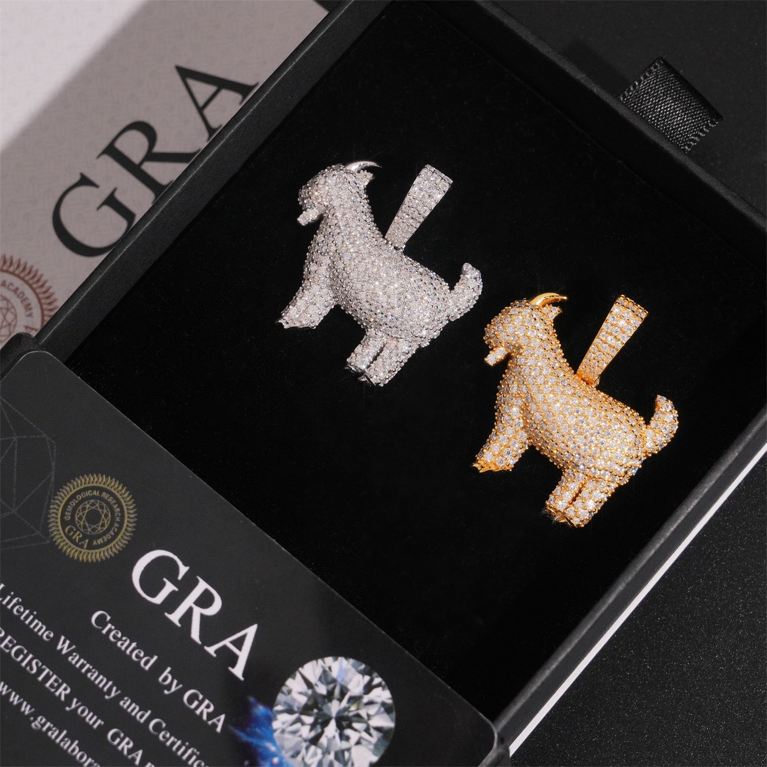 Iced Moissanite Goat Pendant – 925 Sterling Silver — product image 6