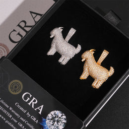 Iced Moissanite Goat Pendant – 925 Sterling Silver — product image 6