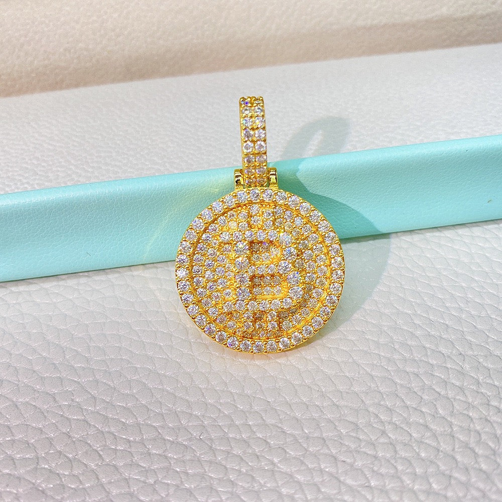 Moissanite Bitcoin Pendant 925 Sterling Silver — product image 10