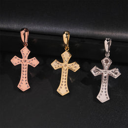 Moissanite Iced Out Cross Pendant - 925 Sterling Silver — product image 8