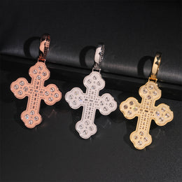 Large Gothic 925 Silver Moissanite Cross Pendant Hip Hop Jewelry — product image 7