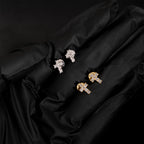 Moissanite Cross Stud Earrings Screw Back - 925 Sterling Silver