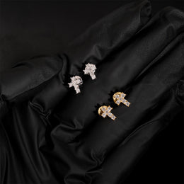 Moissanite Cross Stud Earrings Screw Back - 925 Sterling Silver — product image 5
