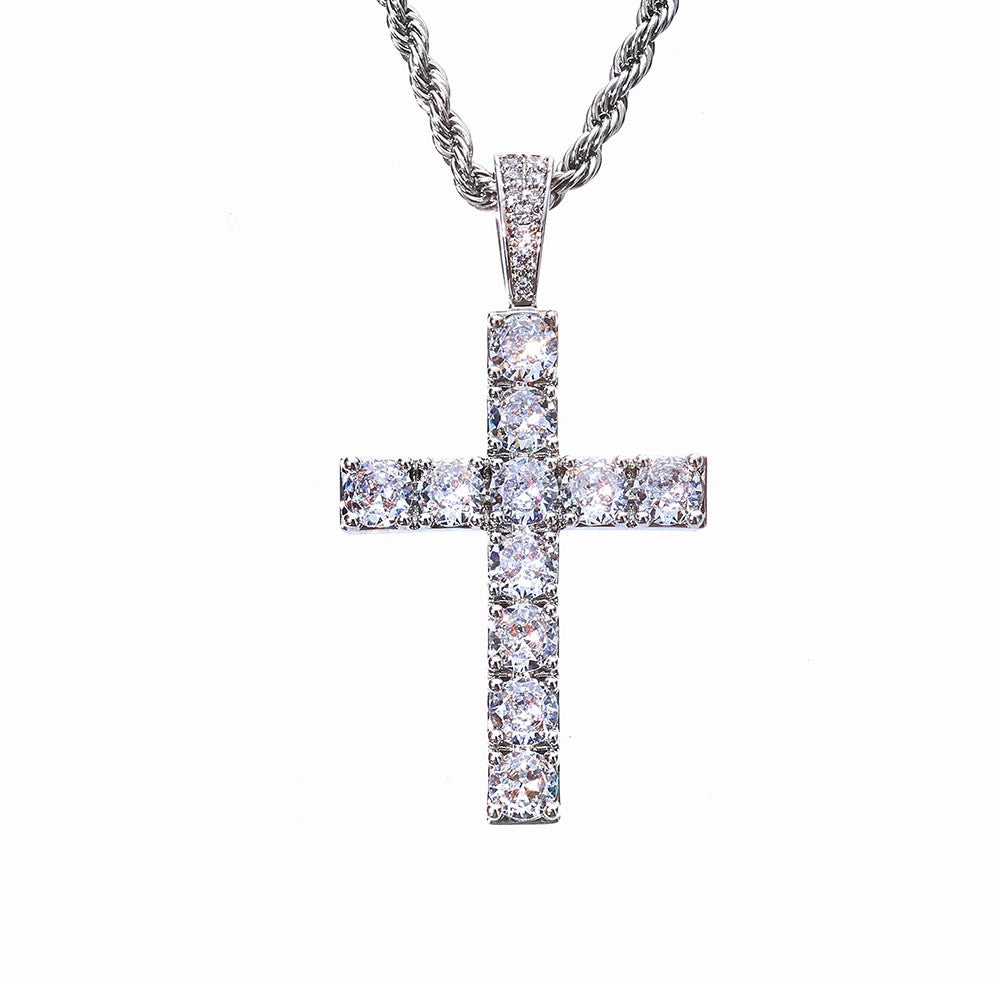 Iced Out Large Cross Pendant- Miles Jewellery