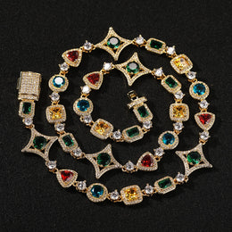 Iced Geometric Color Stone jewelry detail view 6