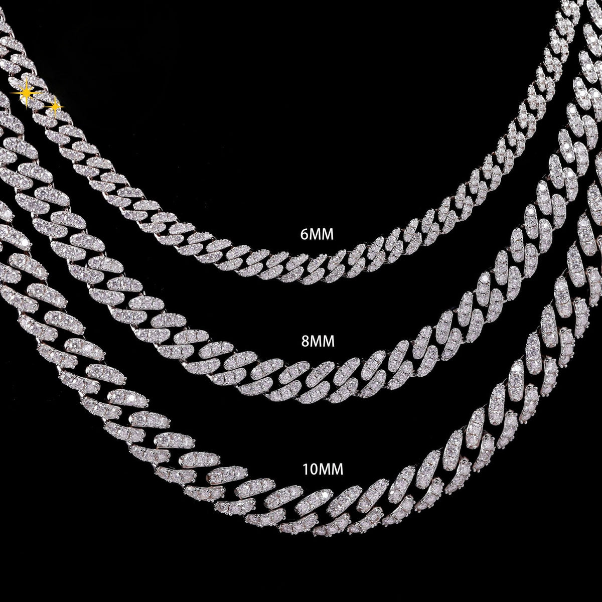 6mm VVS1 D Moissanite Iced Miami Cuban Chain Necklace- Miles Jewellery
