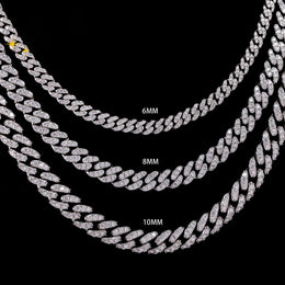 6mm VVS1 D Moissanite Iced Miami Cuban Chain Necklace- Miles Jewellery