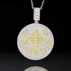 VVS Moissanite Imperial Cross Medallion Pendant - 925 Sterling Silver