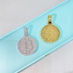 Moissanite Bitcoin Pendant 925 Sterling Silver