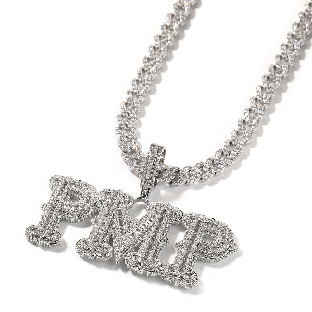 Custom Baguette Zircon Letter Pendant