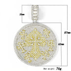 VVS Moissanite Imperial Cross Medallion Pendant - 925 Sterling Silver
