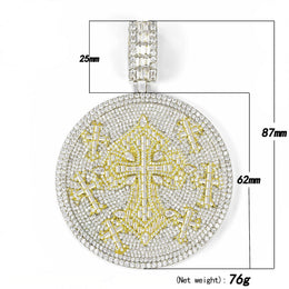 VVS Moissanite Imperial Cross Medallion Pendant - 925 Sterling Silver — product image 9