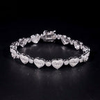 8.5mm Moissanite Heart Link Tennis Chain