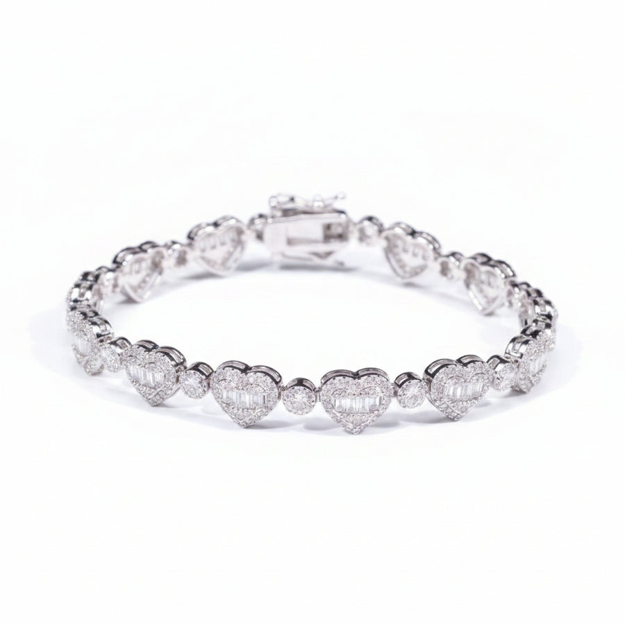 8.5mm Moissanite Heart Link Tennis bracelet product view 4