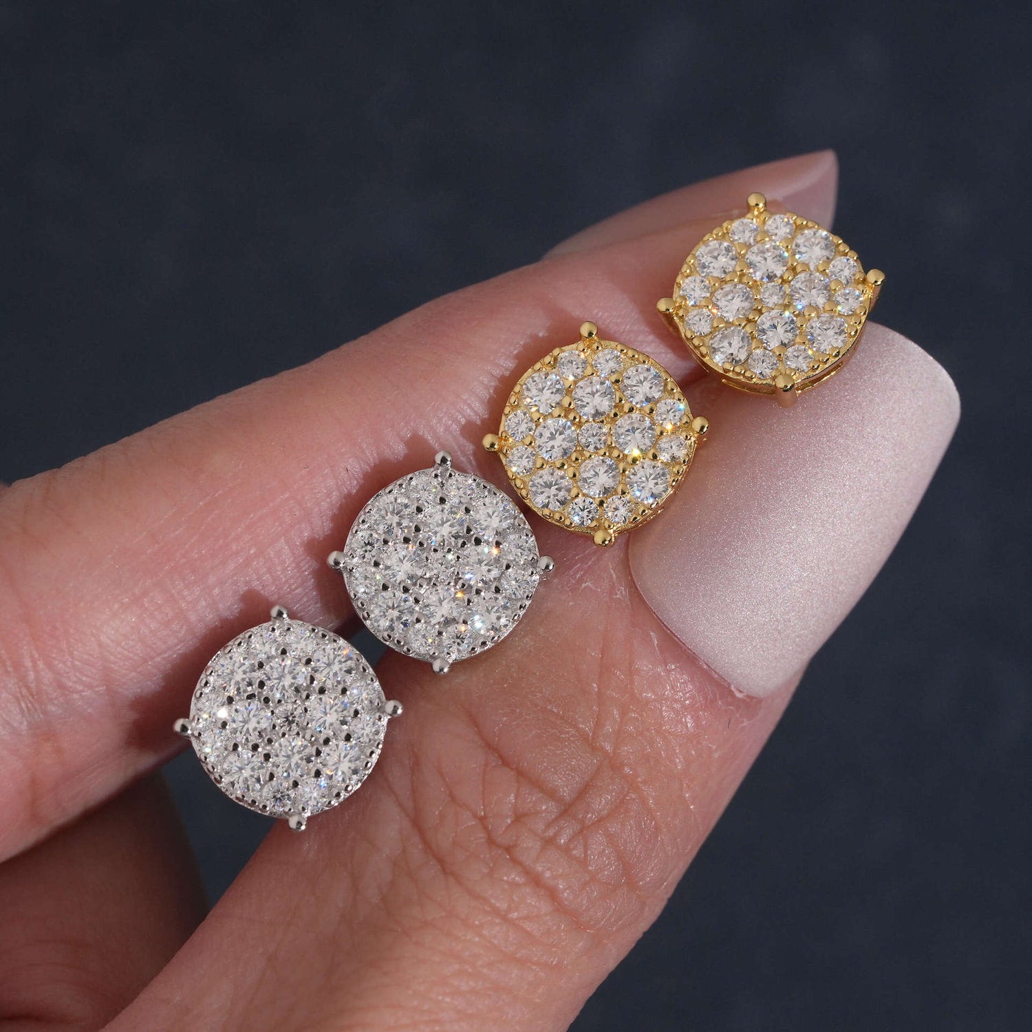 9.8mm Ice Crystal Moissanite Stud Earrings product image 4