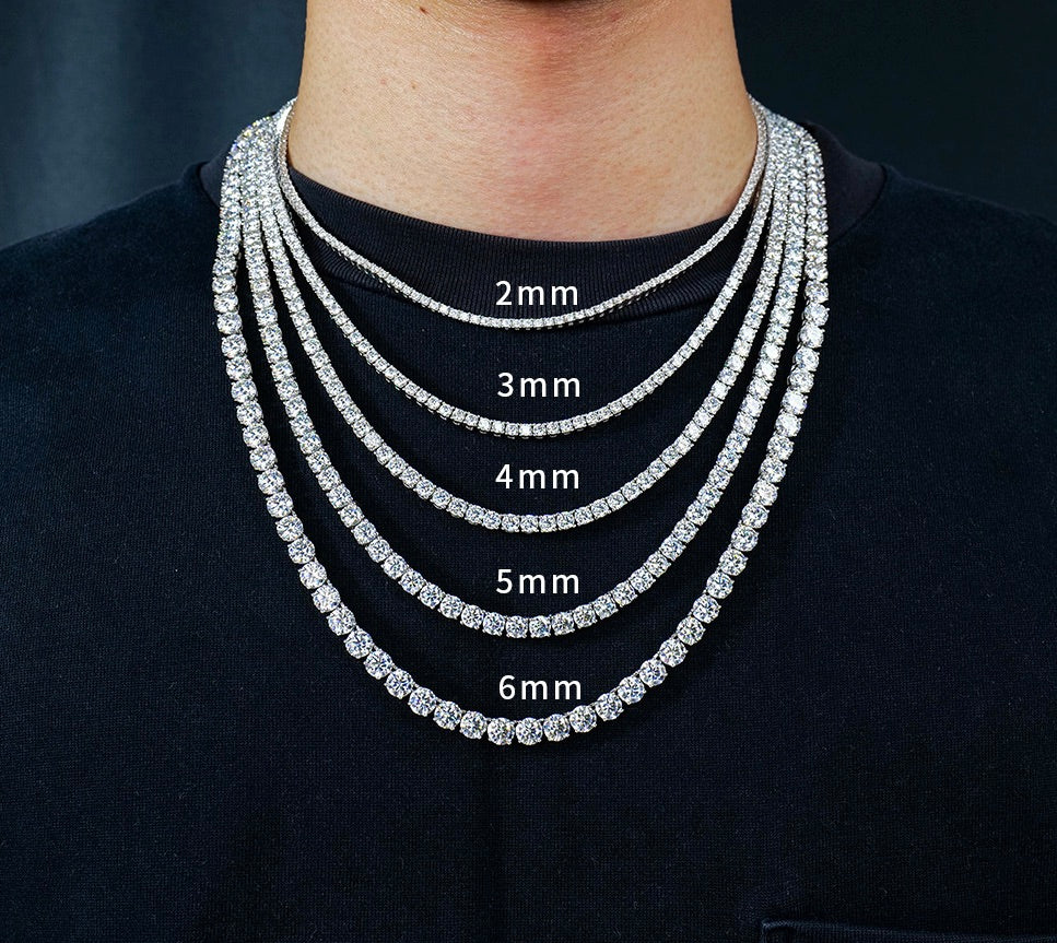 2-6mm Iced Tennis Chain Necklace- Miles Jewellery