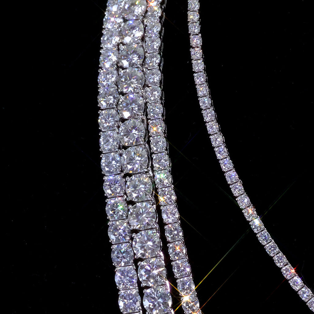 2-6.5mm Certified VVS1 D Moissanite Tennis Chain – 925 Sterling Silver Necklace- Miles Jewellery