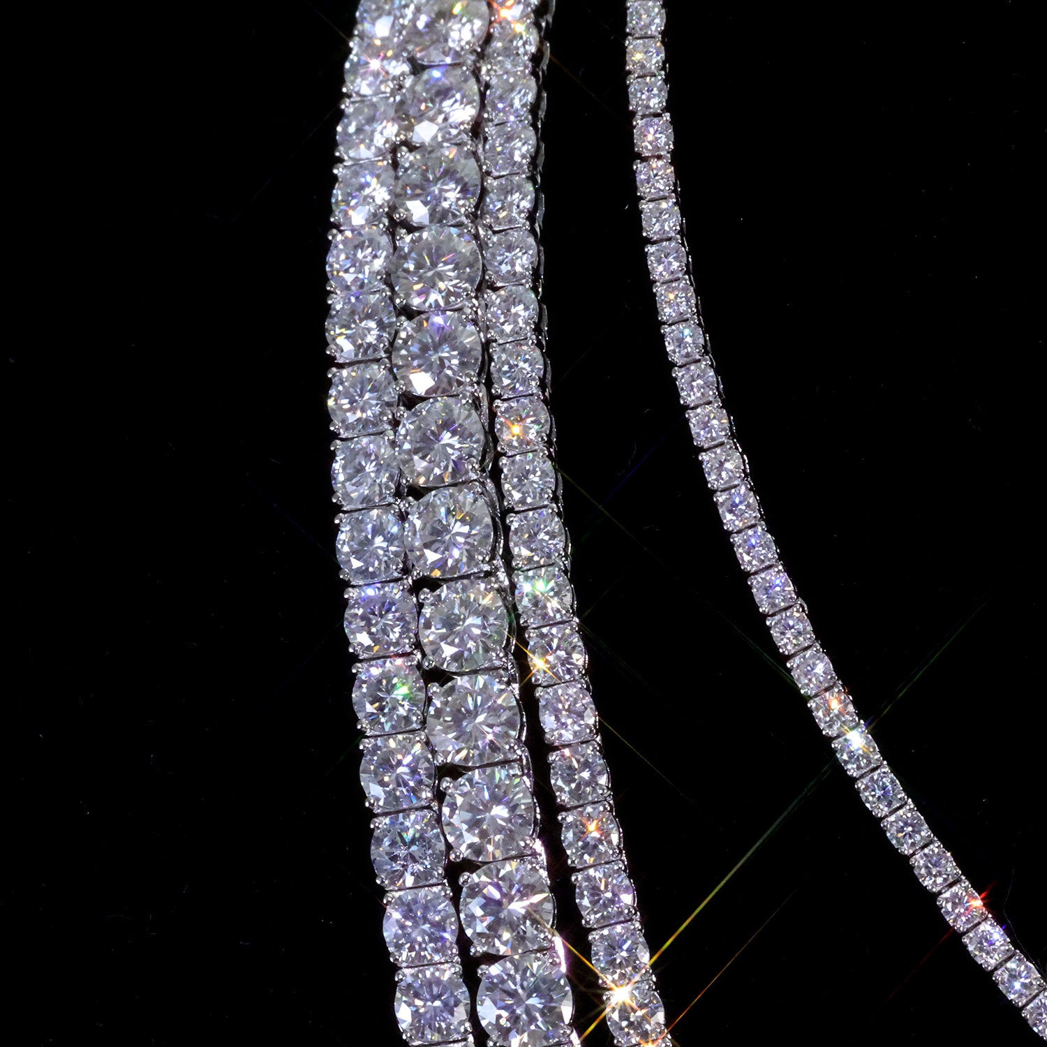 2-6.5mm Certified VVS1 D Moissanite Tennis Chain – 925 Sterling Silver Necklace- Miles Jewellery