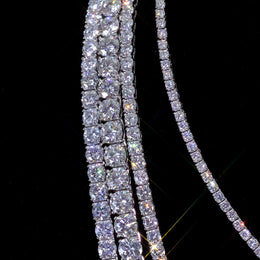 2-6.5mm Certified VVS1 D Moissanite Tennis Chain – 925 Sterling Silver Necklace- Miles Jewellery